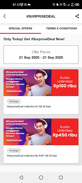 Paket Data Telkomsel Surprise Deal Unlimetid Hari Ini 21 Agustus 2020 Gratis Internet 40GB dan Tanpa FuP