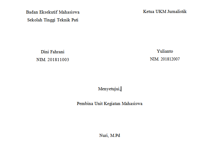 PROPOSAL KEGIATAN PEMBENTUKAN UNIT KEGIATAN MAHASISWA