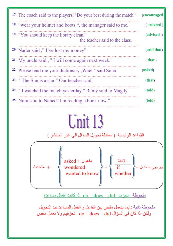 مراجعة قواعد اللغة الإنجليزية للصف الثالث الاعدادي الترم الثاني في 14 ورقة تحفة 4_005