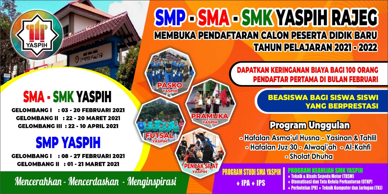 Pendaftaran Online Ppdb Smp Sma Smk Yaspih T P 2021 2022 Yaspih Rajeg