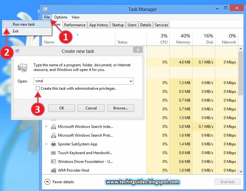 Open Elevated CMD (Admin Privileges) in Windows 10, 8, 7