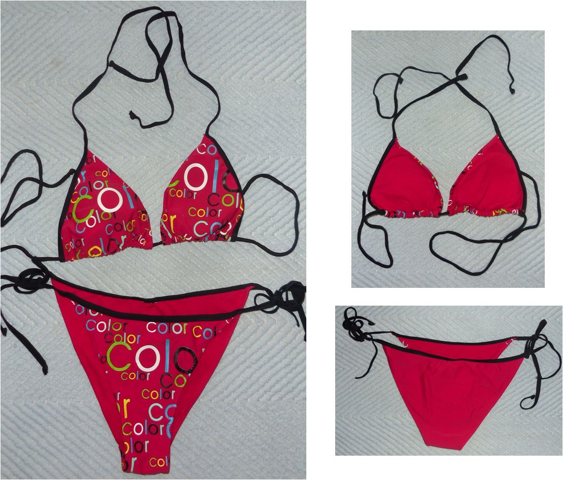 Road Thirteen Bikini Vermelho Com Letras