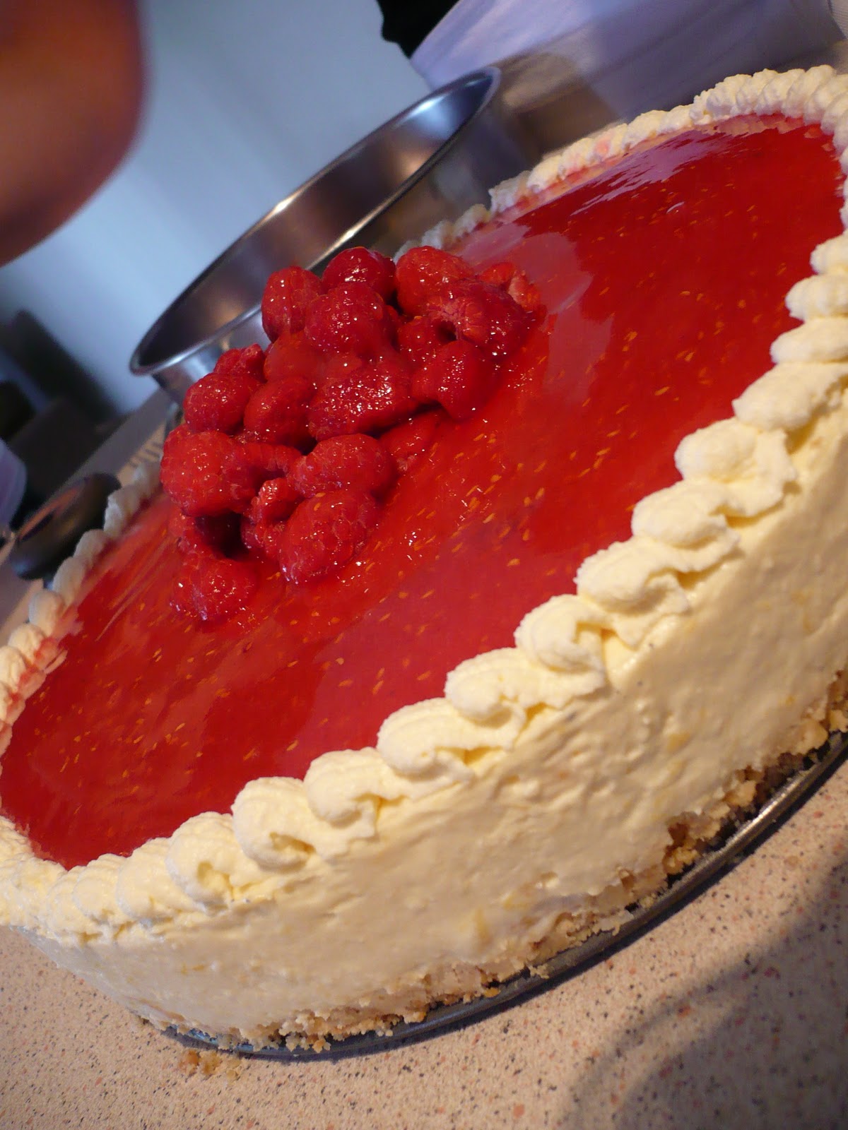 Three Rumbly Tummies: Mango Lime Cheesecake with Raspberry Coulis