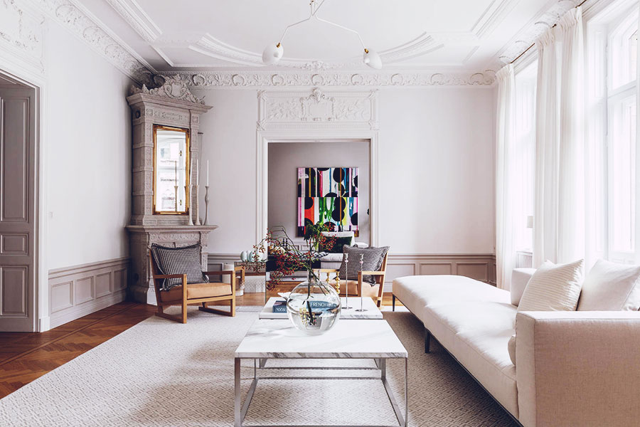 Décor: A Stunning 19th Century Swedish Apartment in Strandvägen, Stockholm
