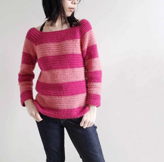 Cheshire Dreams Raglan Sweater FREE Crochet Pattern