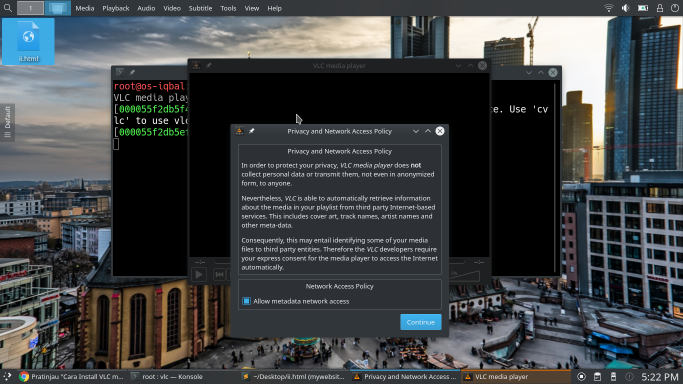 Cara Install VLC media player di Kali Linux osenbal osenbal