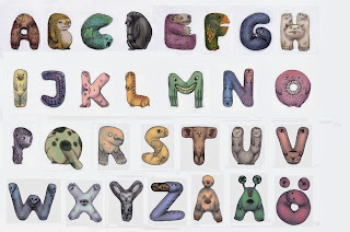 Mewarnai Gambar Huruf Alfabet Kaligrafi