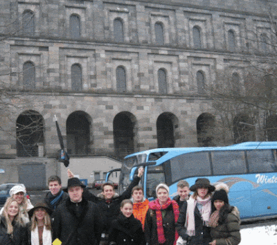 BIS students and Hitler in front of Congresshalle