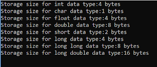 data types in c