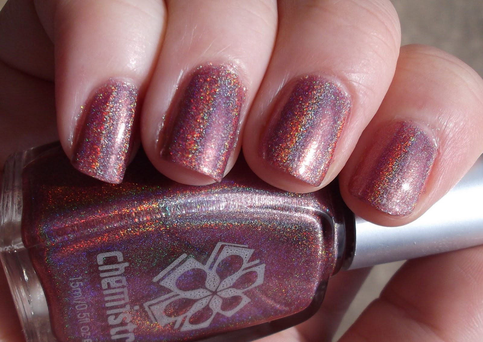 Obsessed With All Things Shiny Chemistry 522 Holographic Pink Nail