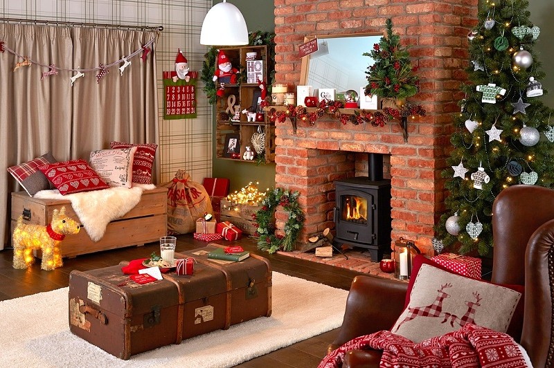 24 Fotos De Salas Decoradas Para O Natal Christmas Room Christmas Living Rooms Christmas Decorations Living Room