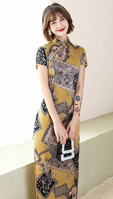 Women's Short Sleeve With Side Slit Mini Bodycon Mandarin Collar Cheongsam Qipao Dress Quality Cheap Cheongsam Qipao Dresses For Women
