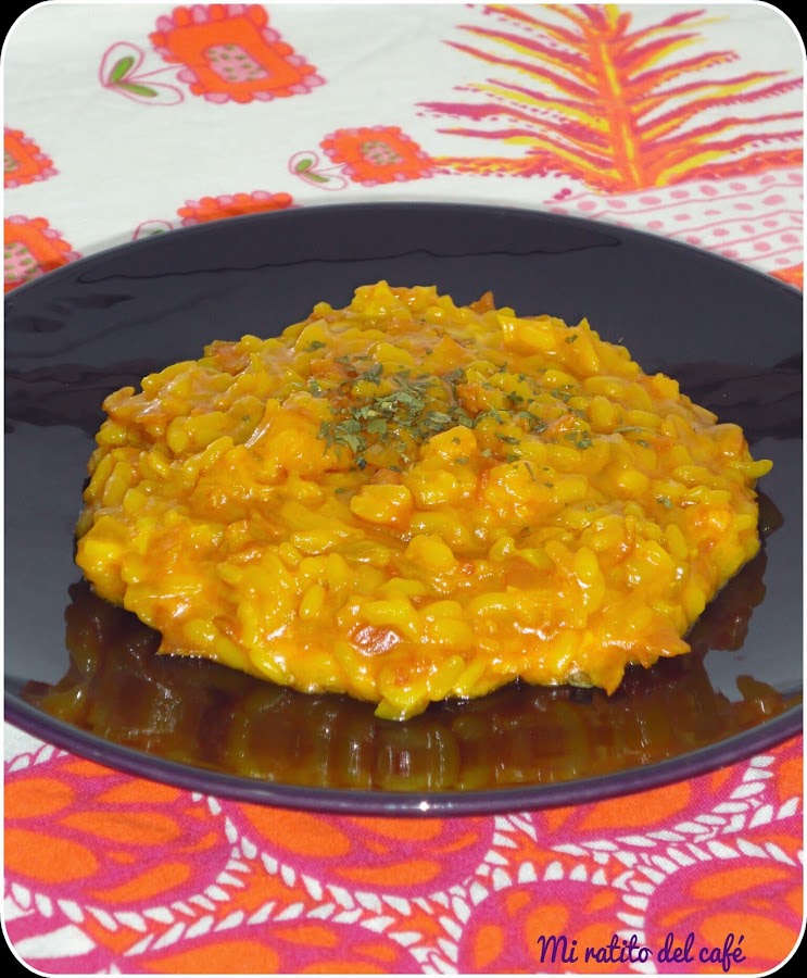 Risotto con sobrasada y bacon