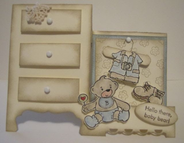 Bitz & Bites Scrapin: Baby Bear Side Step Dresser Card