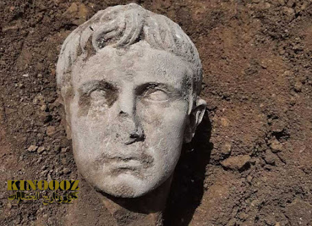 اكتشاف رأس تمثال إمبراطور روماني