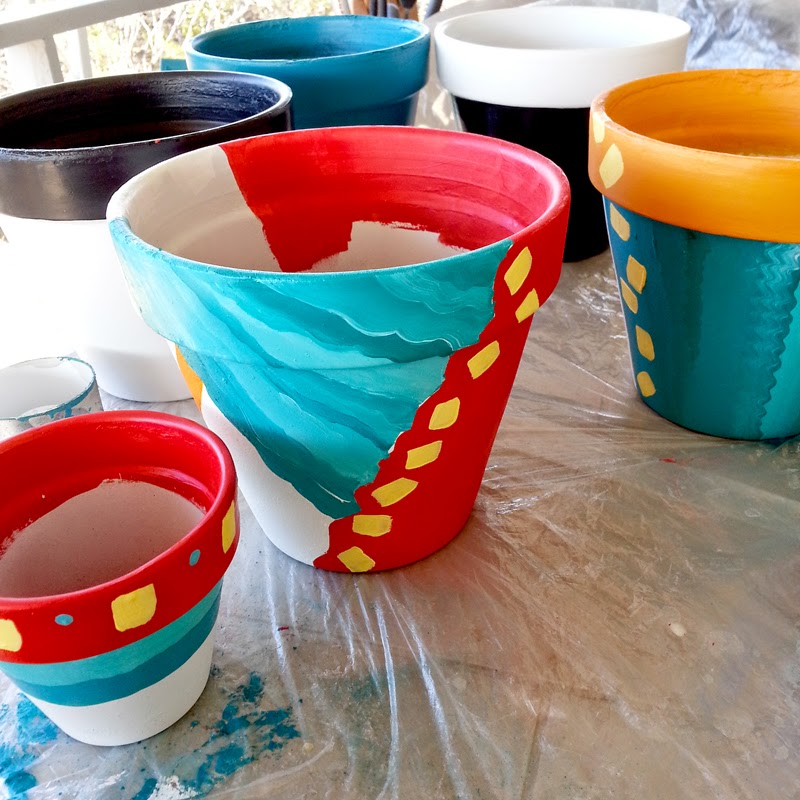 POP ART DIVA LAND Hand Painted Clay Pots (for plants or whatever!) for sale soon!