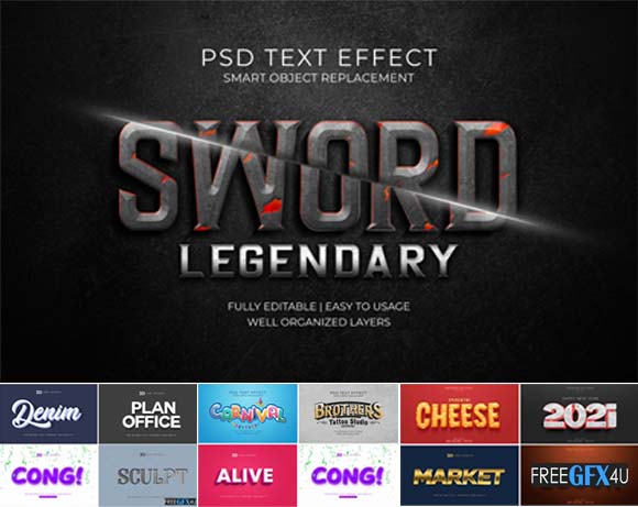 Photoshop 3D Text Effects PSD