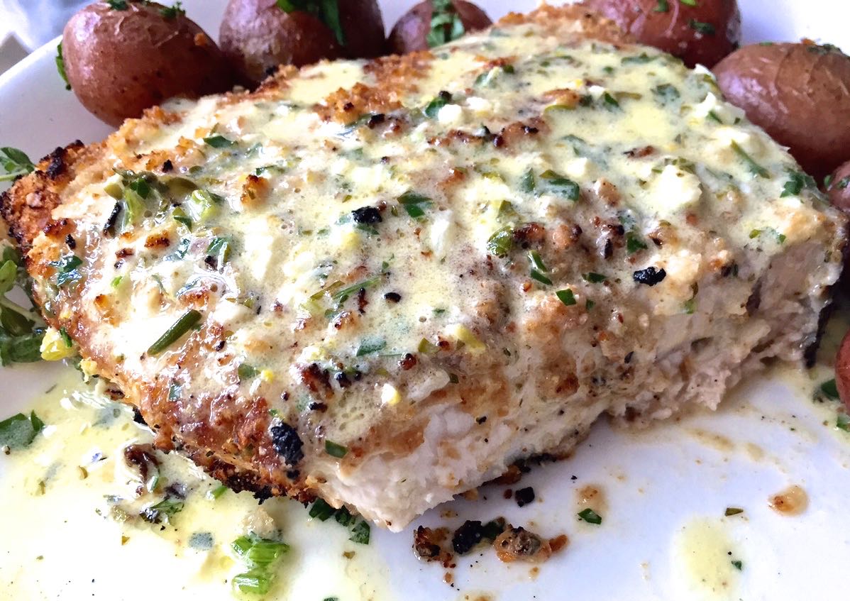 Ciao Chow Linda Grilled Swordfish in Lemon Caper Cream Sauce