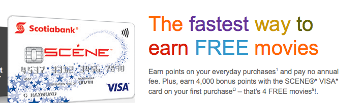 rewards canada scotiabank scene visa card sign up bonus increased continental frequent flyer sign up