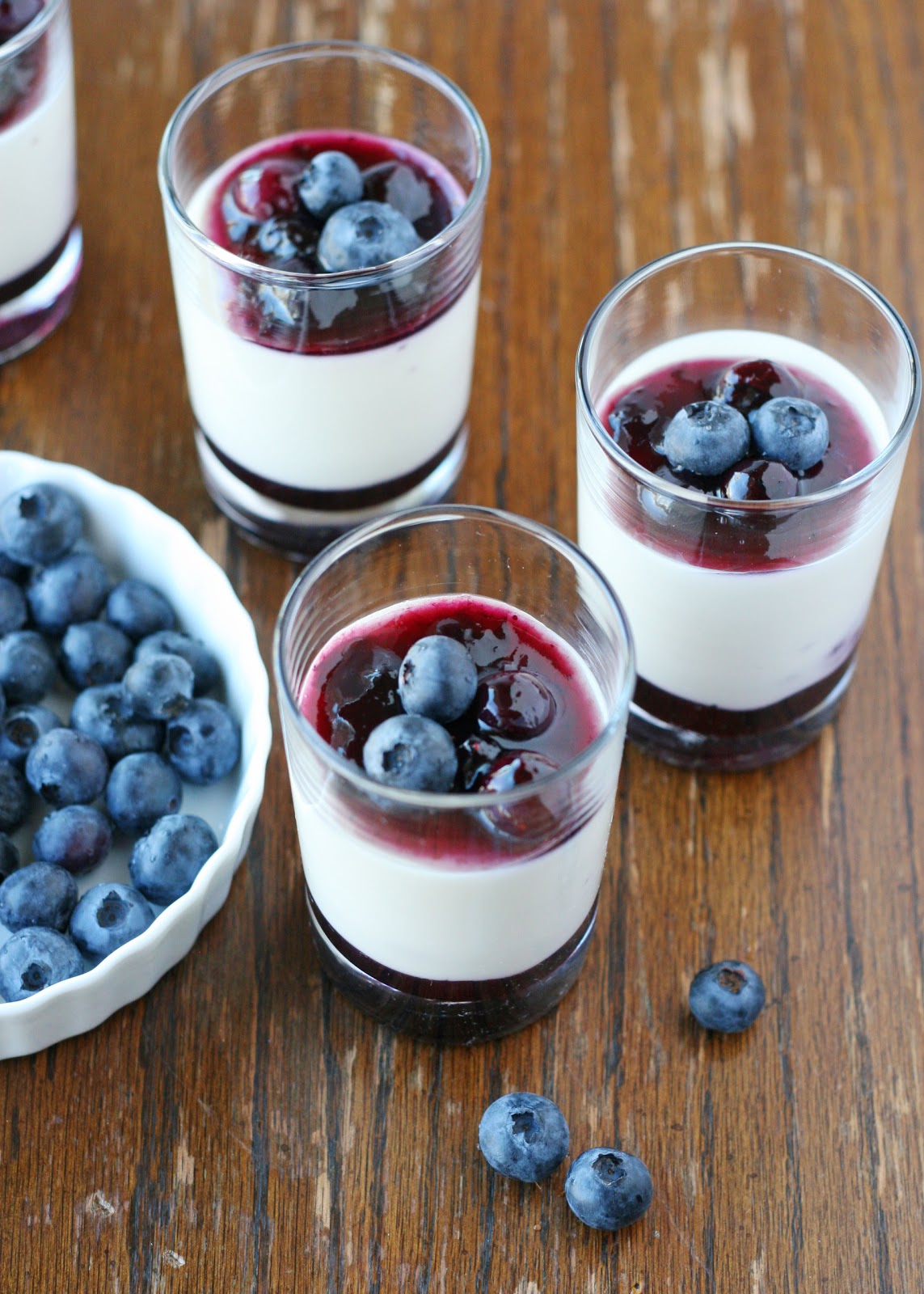Yogurt Panna Cotta with Blueberry Sauce {Recipe} - Glorious Treats