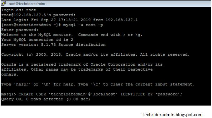 How to create user in MySQL and grant all privileges | Tech Rider Admin ...