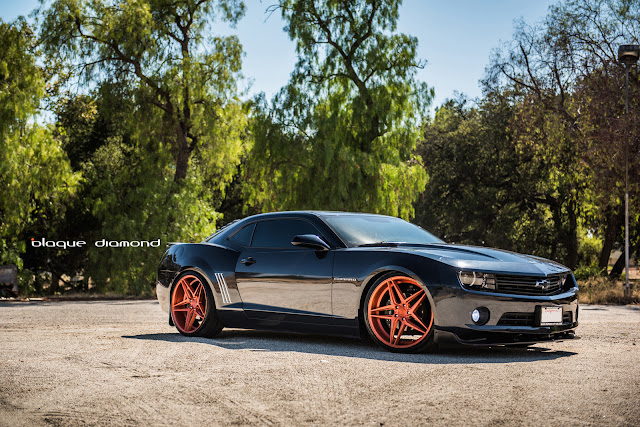 2015 Chevy Camaro With 22 Inch BD-8’s in Brushed Bronze - Blaque Diamond Wheels