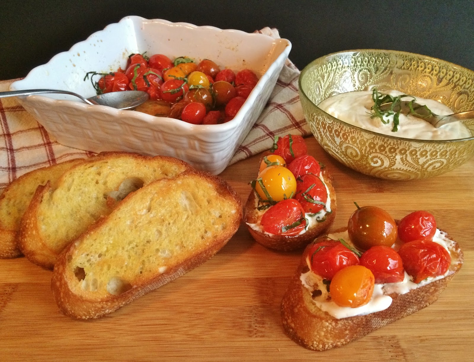 My Tiny Oven Whipped Feta & Roasted Tomato Toasts