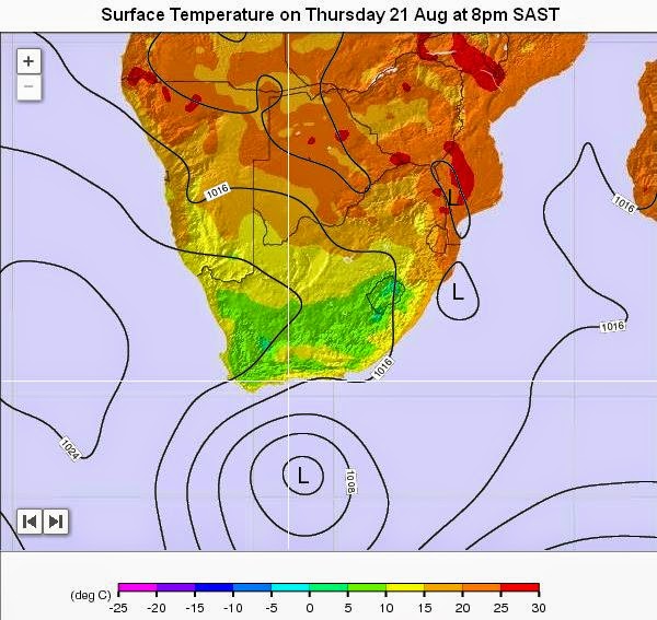 Mossel Bay Weather Observation, South Africa Approaching Cold Fronts Western, Northern