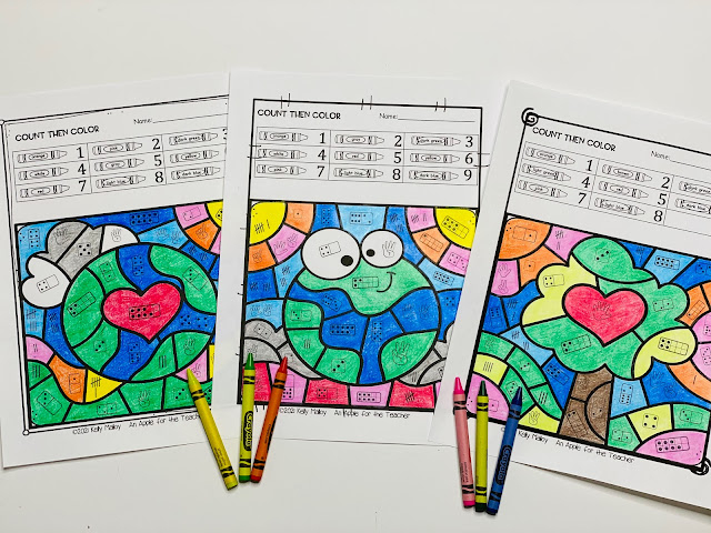 Earth Day Subitizing Color By Number Worksheets