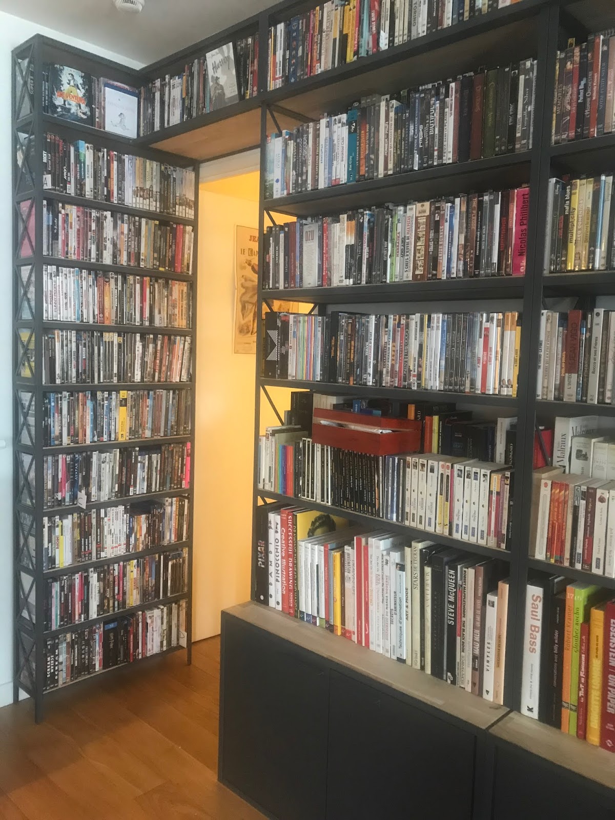Bibliothèque en bois, étagère de rangement pour livres, dvds