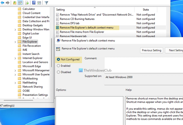Kan niet met de rechtermuisknop op het bureaublad klikken op Windows 11/10