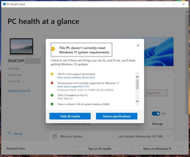 Kiểm tra phần cứng máy tính laptop có đủ điều kiện nâng cấp lên Windows 11 1