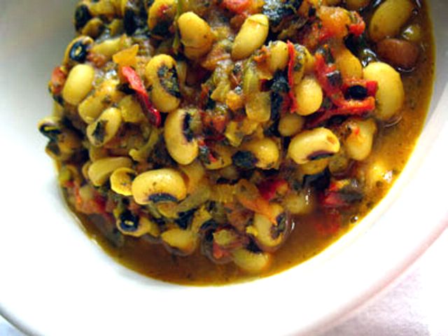 Black-Eyed Peas with Fenugreek and Tomatoes