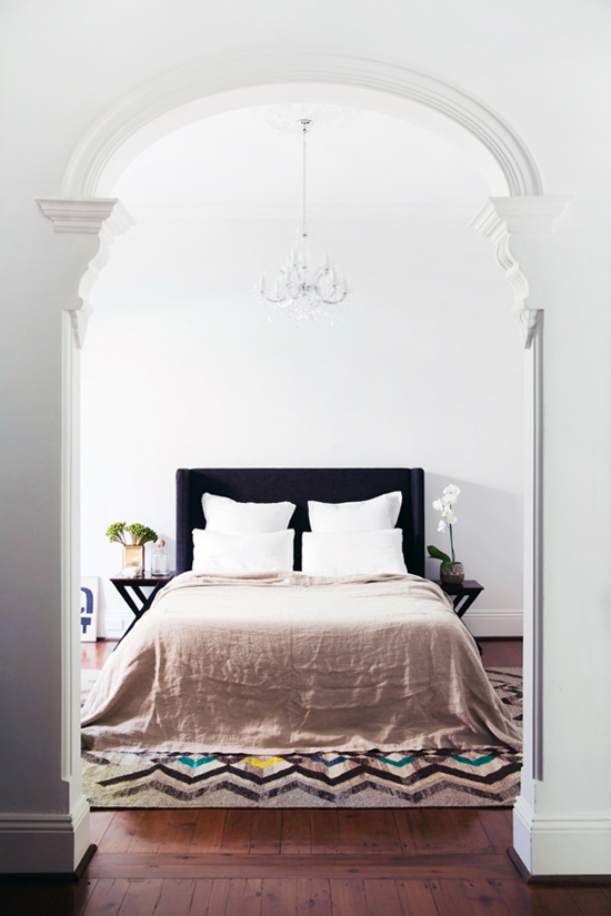 Bedroom textiles and rugs by Cultiver via The Design Files