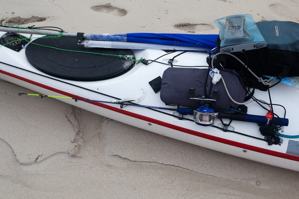 Sea kayaking with Sea kayak fishing.