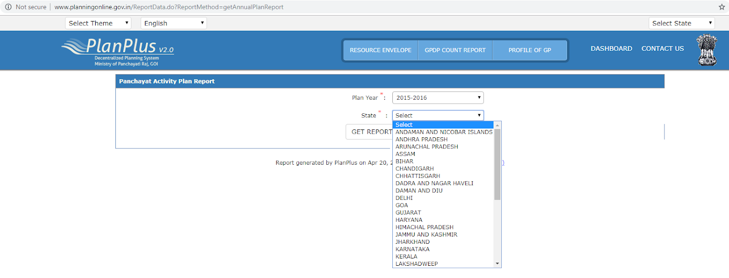 Check Gram panchayat Work Report Online