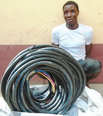 cable thief arrested ogudu lagos