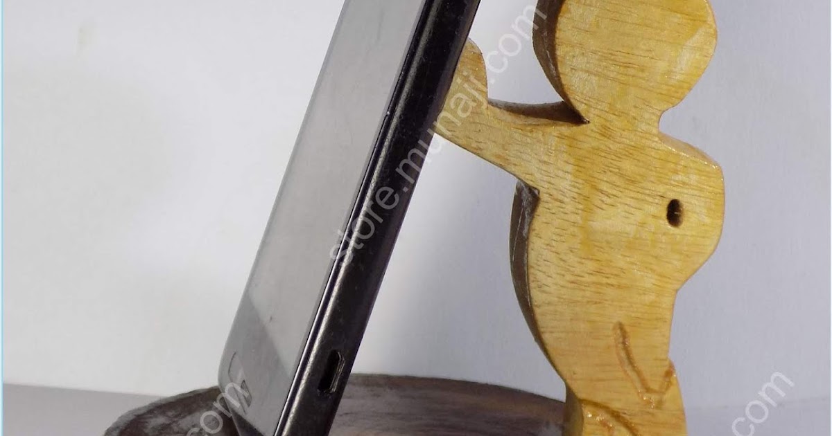 Dudukan HP Dari Kayu - Bentuk Unik Wong Gaya