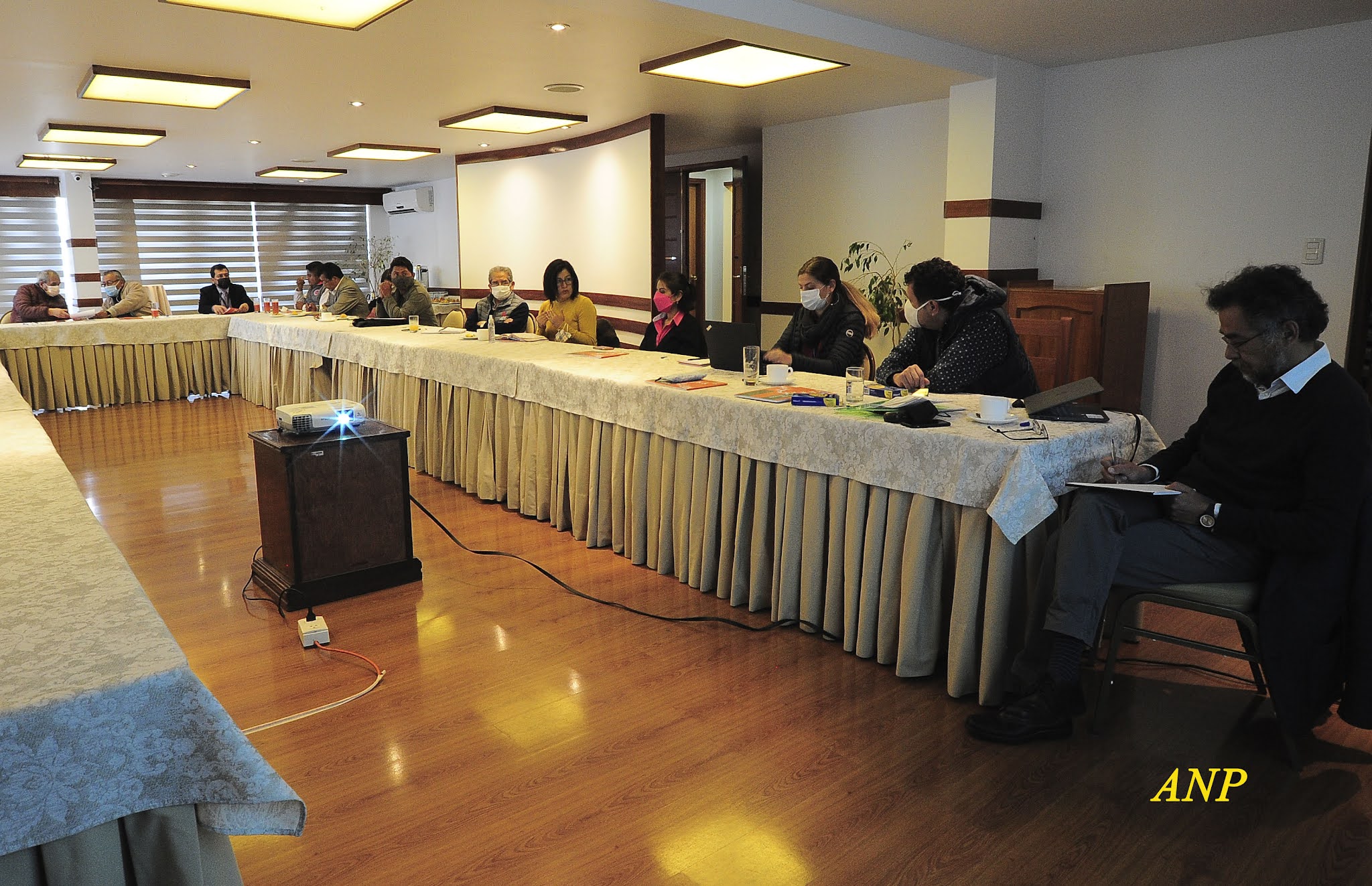 Periodistas reunidos durante el primer taller organizado por la Misión Técnica del Alto Comisionado de Naciones Unidas en La Paz / Franz Chávez / ANP
