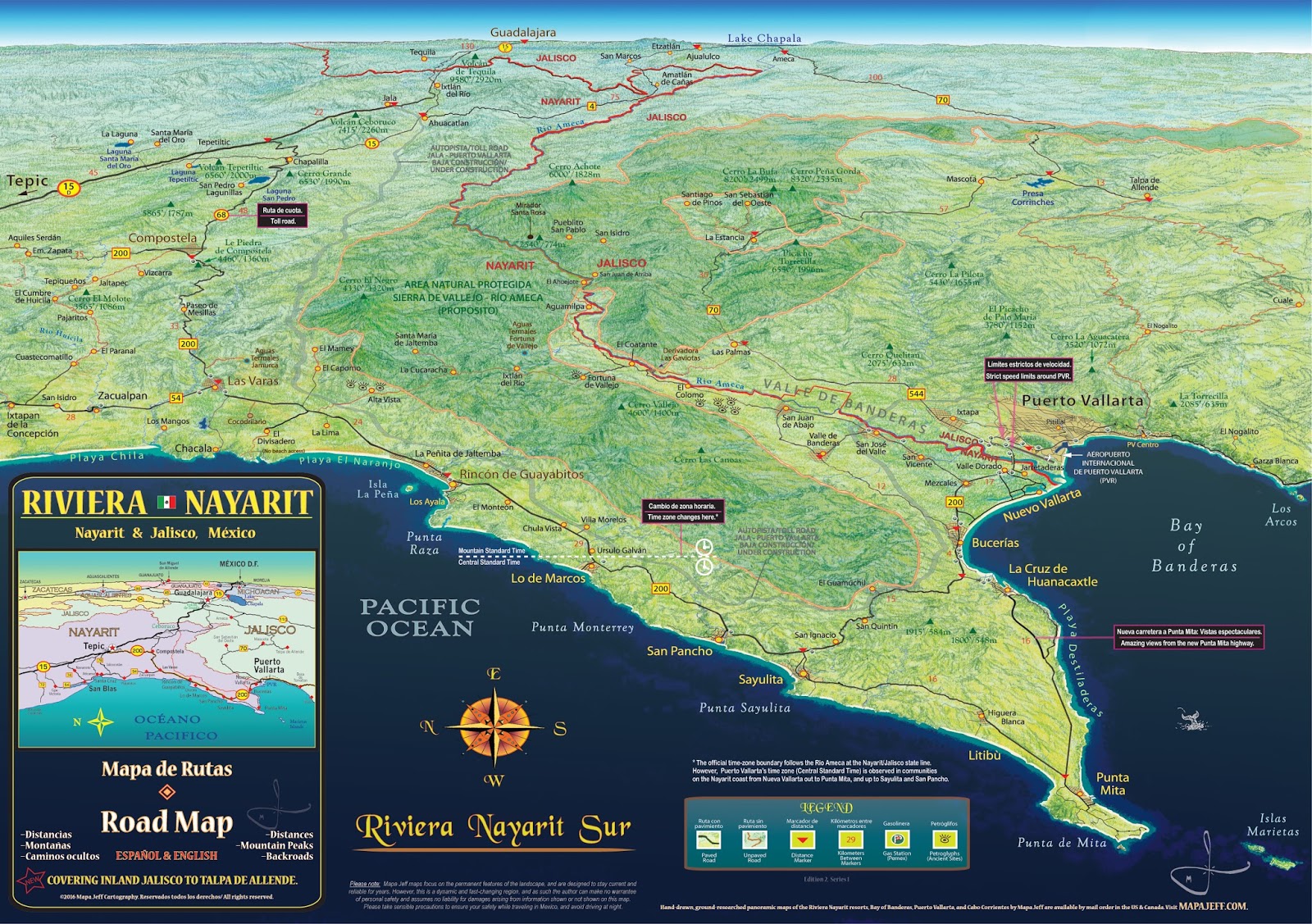 Mapa Jeff Cartography Riviera Nayarit Road Map
