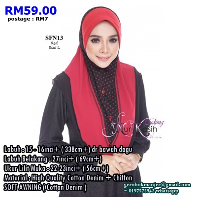 TUDUNG AFINA NUR KASIH SAIZ M