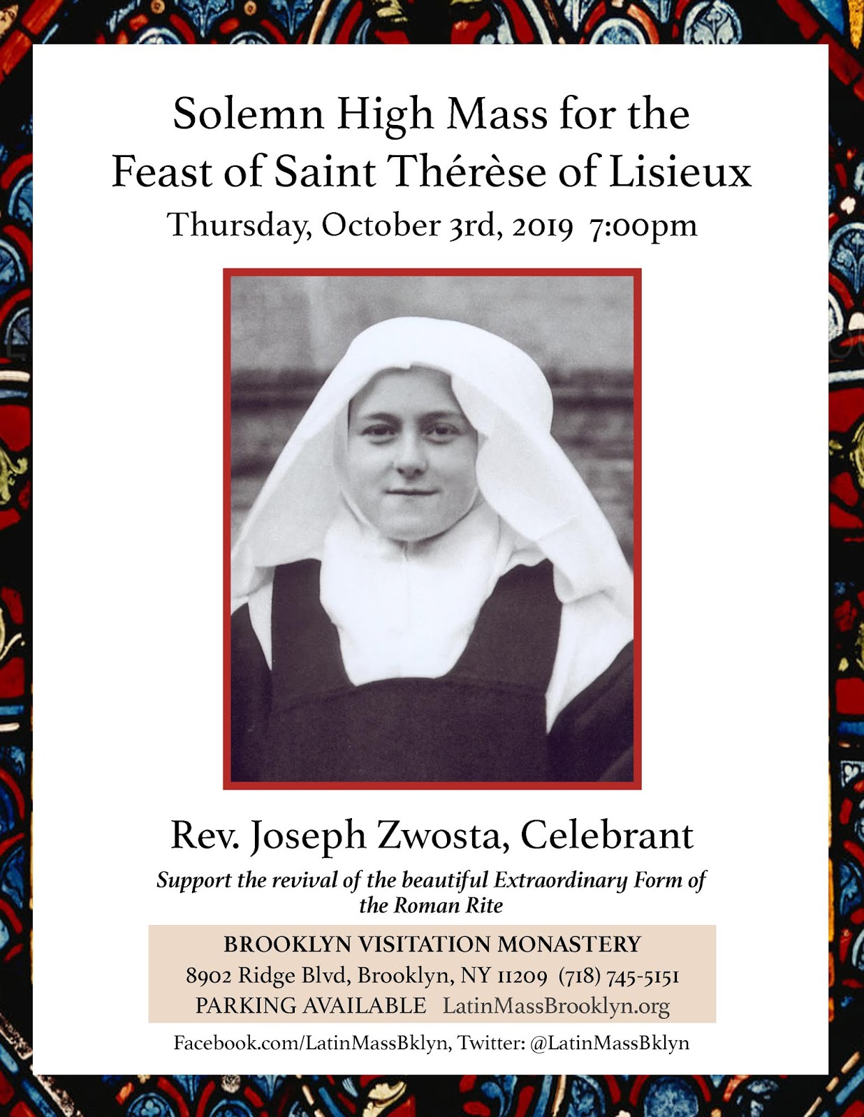Brooklyn Latin Mass Solemn High Mass for the Feast of Saint Thérèse of