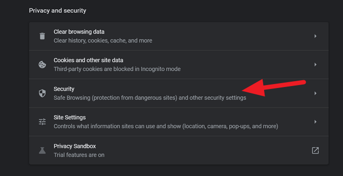 Seguridad en la configuración de Chrome