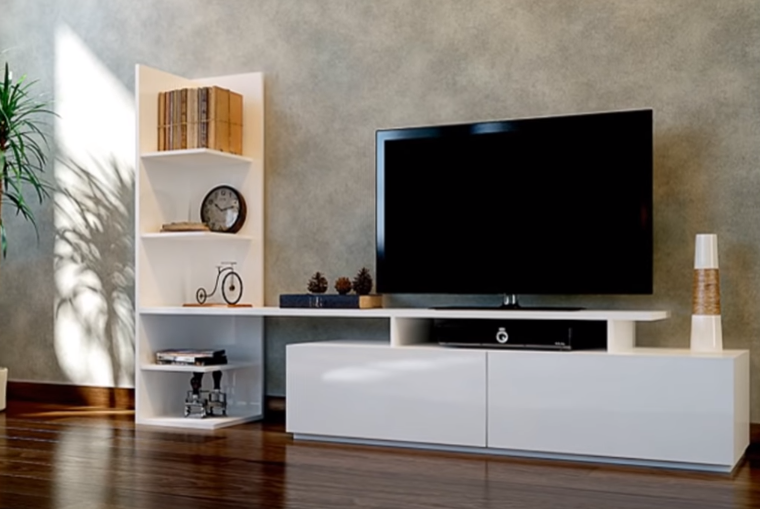 ديكور خلفية التلفاز lcd من الخشب في غاية الروعة