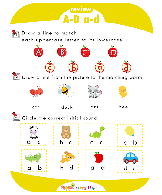 Review alphabet worksheet A - D