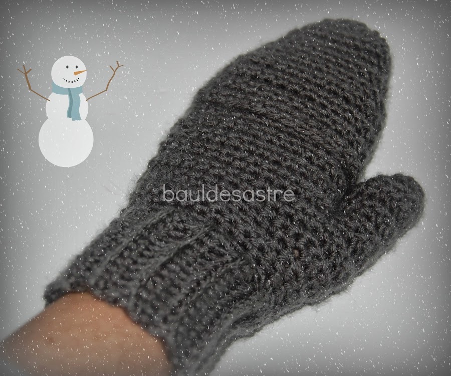 manopla de ganchillo