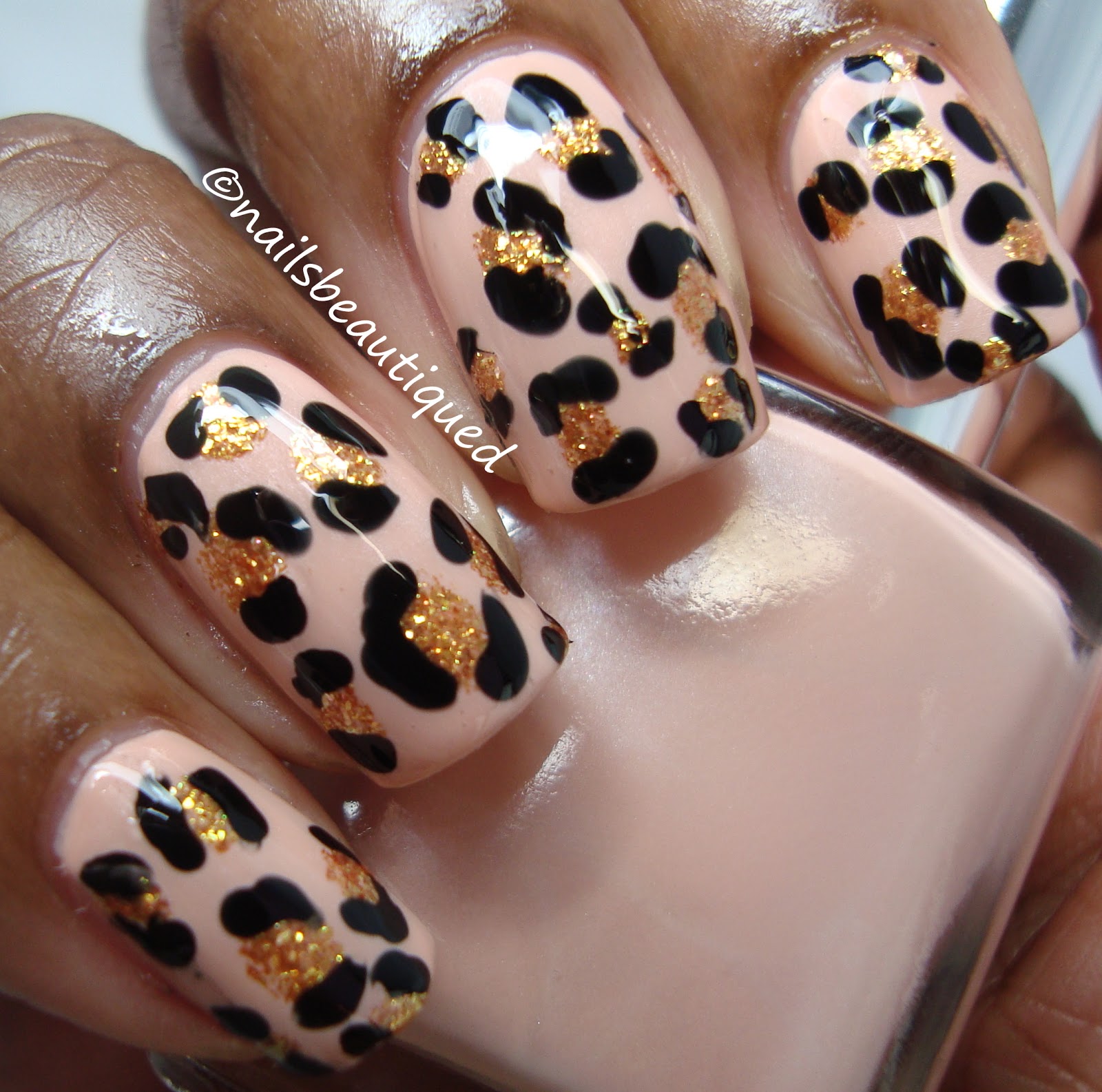 unbitten polish: Pink Wednesday, Leopard Print Nails