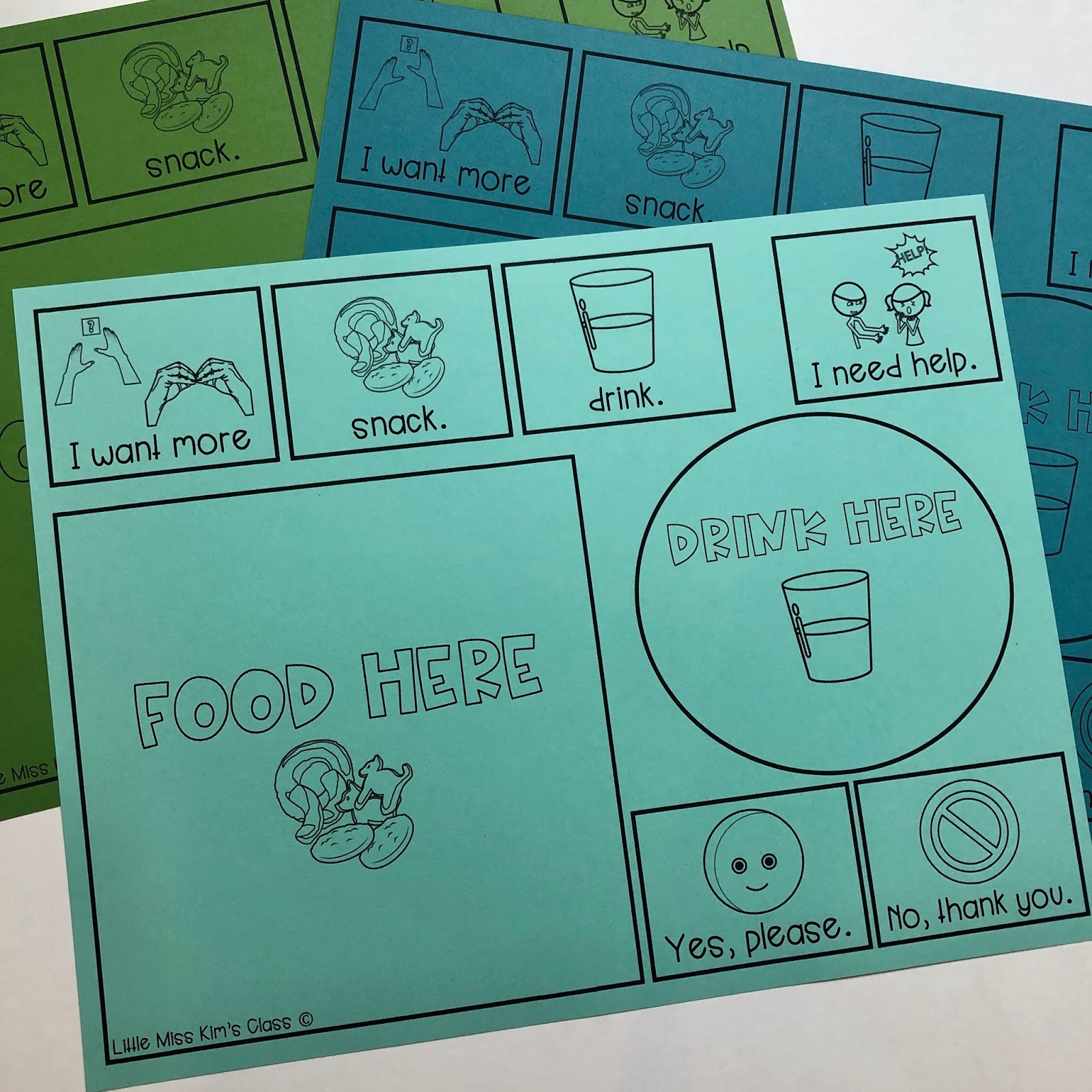 Little Miss Kim's Class Snack Mat Freebie for Special Education