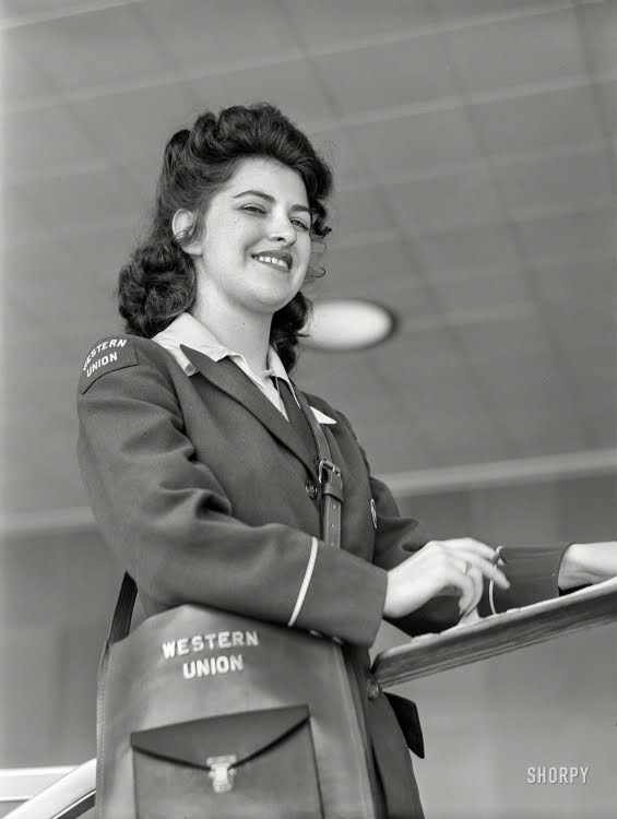 July 1941. A Western Union girl. Washington, D.C., municipal airport