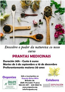 A GUARDA: ÉRGUETE BAIXO MIÑO ORGANIZA UN CURSO DE PLANTAR MEDICIÑAIS